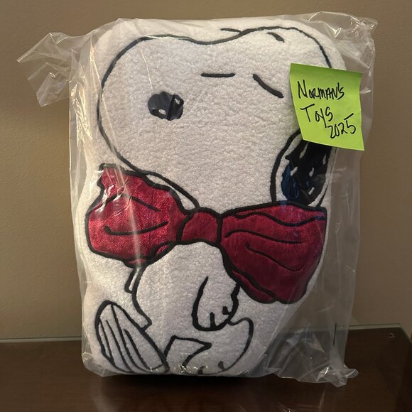 Snoopy With Red Bow Holiday Decorative Pillow NWT in Bag 13 x 17" - Picture 1 of 4